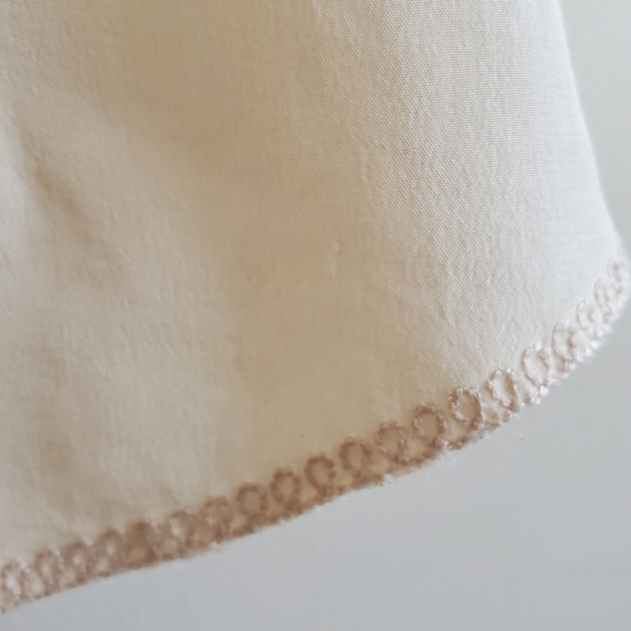 Wilfred 100% Silk blouse sleeve less with patch pocket with embroidery hem, sm - Picture 4 of 6